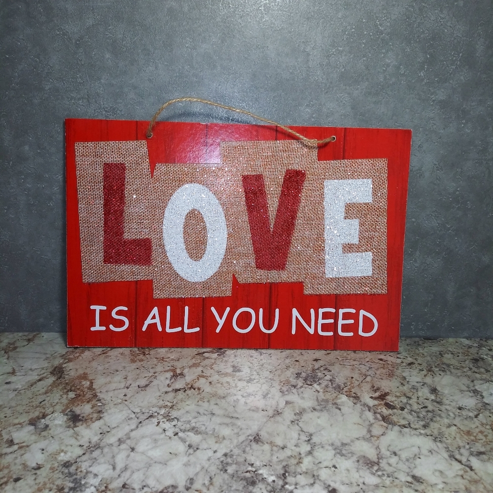 Wooden Decor Sign "All You Need Is Love".